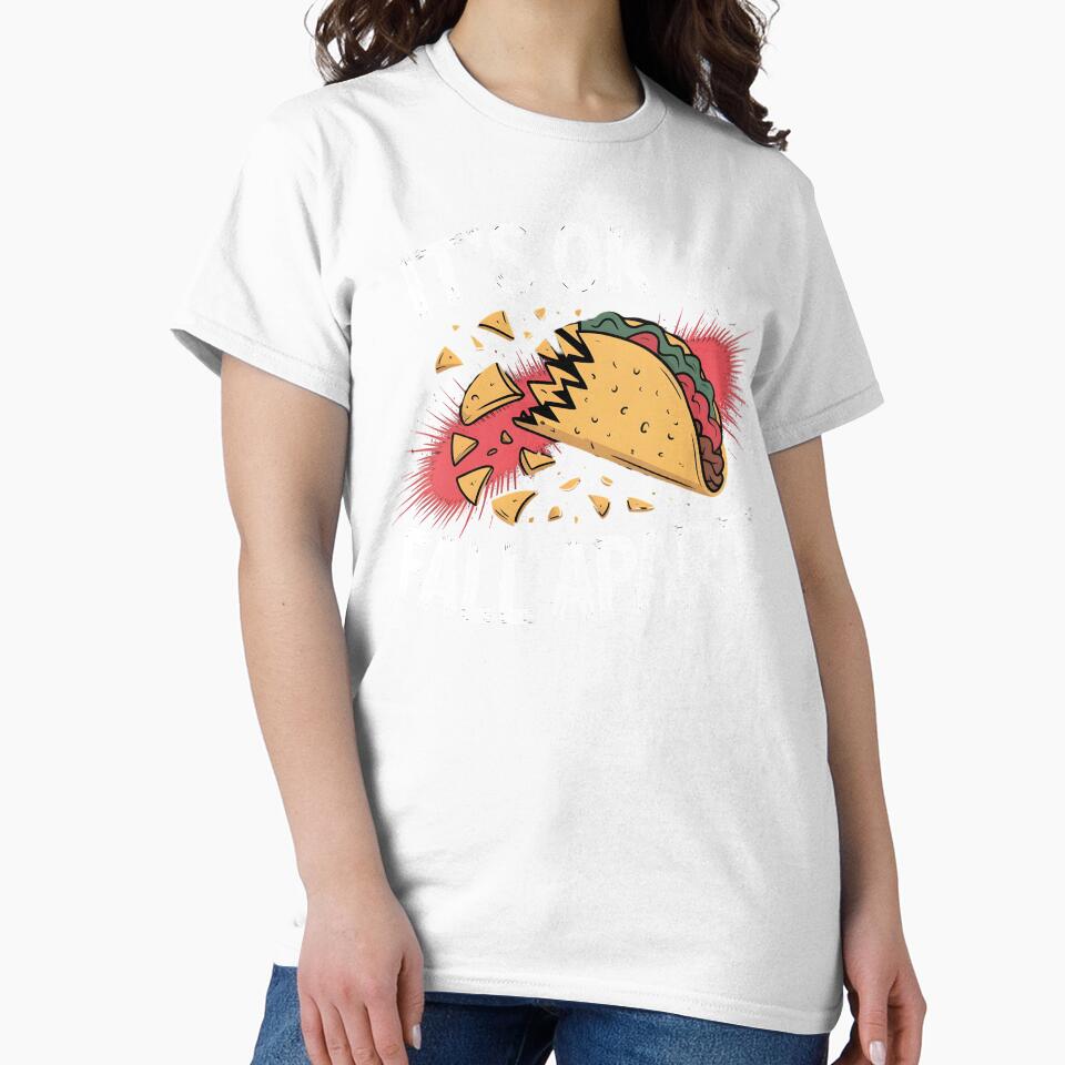 It's Ok to Fall Apart Taco – Depression Awareness Taco Graphic by Redgiant87x Unisex , , , Long Sleeve Tee