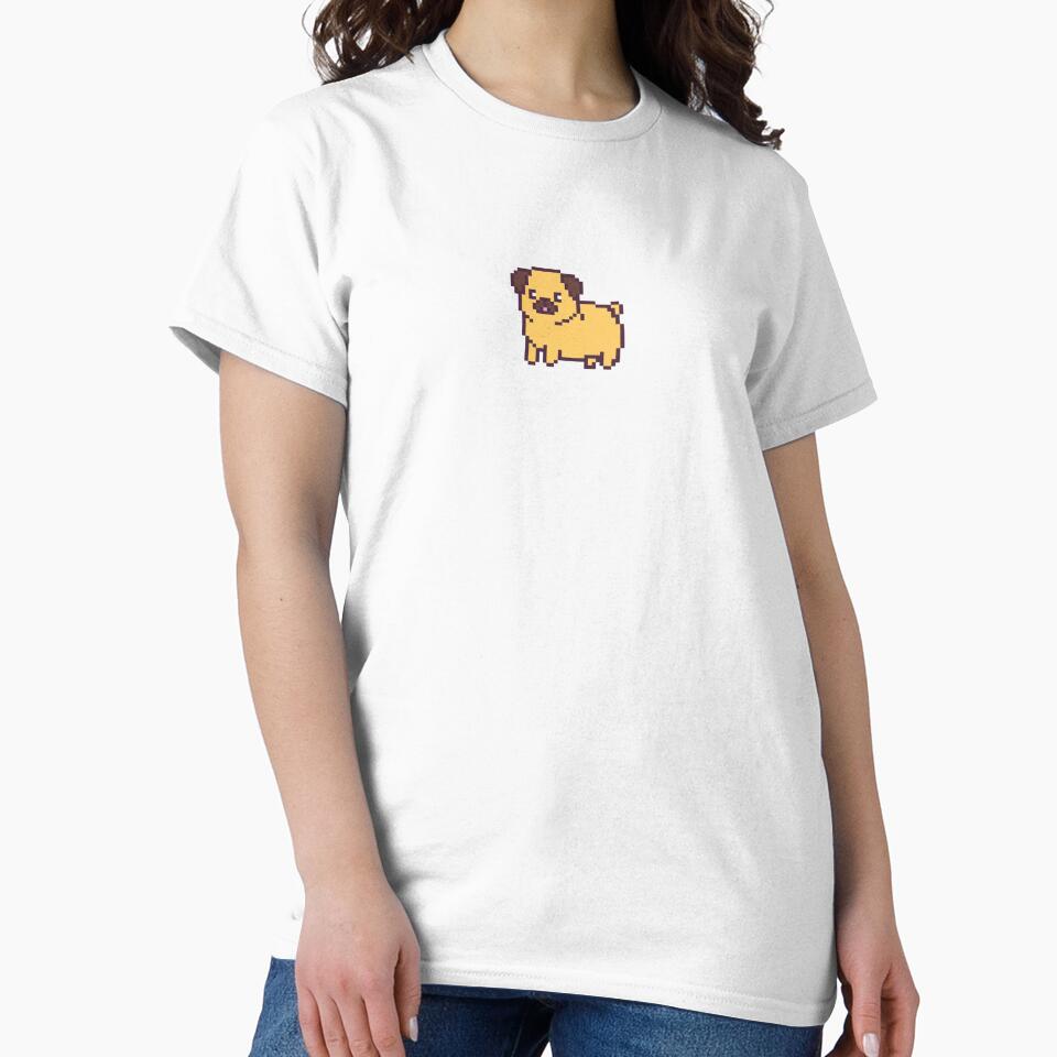 Pixel Art Pug by uxcomshop Unisex , , , Long Sleeve Tee