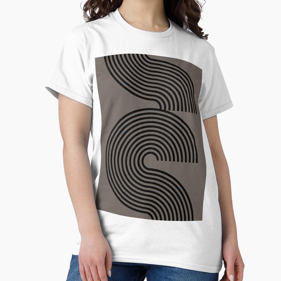 Warm Grey 70s Style Retro Line Pattern by Inogitna Designs