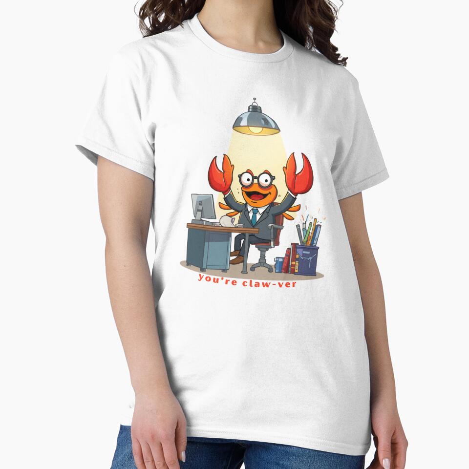 You’re Claw-ver - Cute Pun | TeeHee Puns Funny Design by TeeHee Puns Unisex , , , Long Sleeve Tee