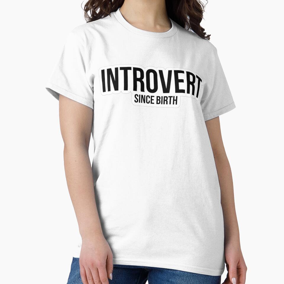 Introvert Since Birth Minimalist Typography by TextAura™ Unisex , , , Long Sleeve Tee