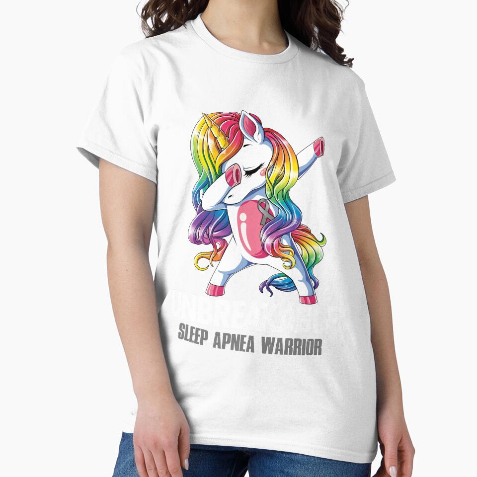 Sleep Apnea Awareness - Unicorn Sleep Apnea Warrior Ribbon UNBREAKABLE by Fernandezf Unisex , , , Long Sleeve Tee