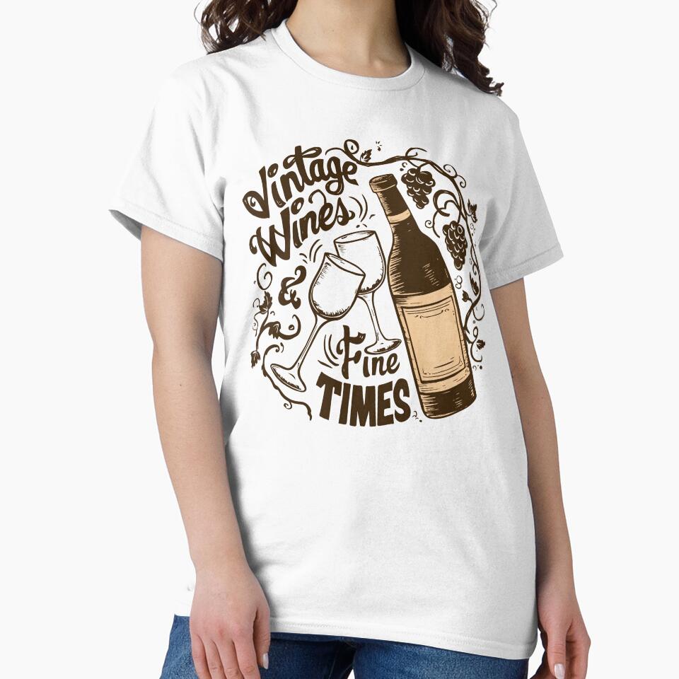 Vintage Wines Fine Times by WineandWear Unisex , , , Long Sleeve Tee