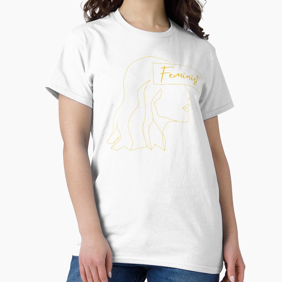 Feminist line art in Gold by fjakaseason