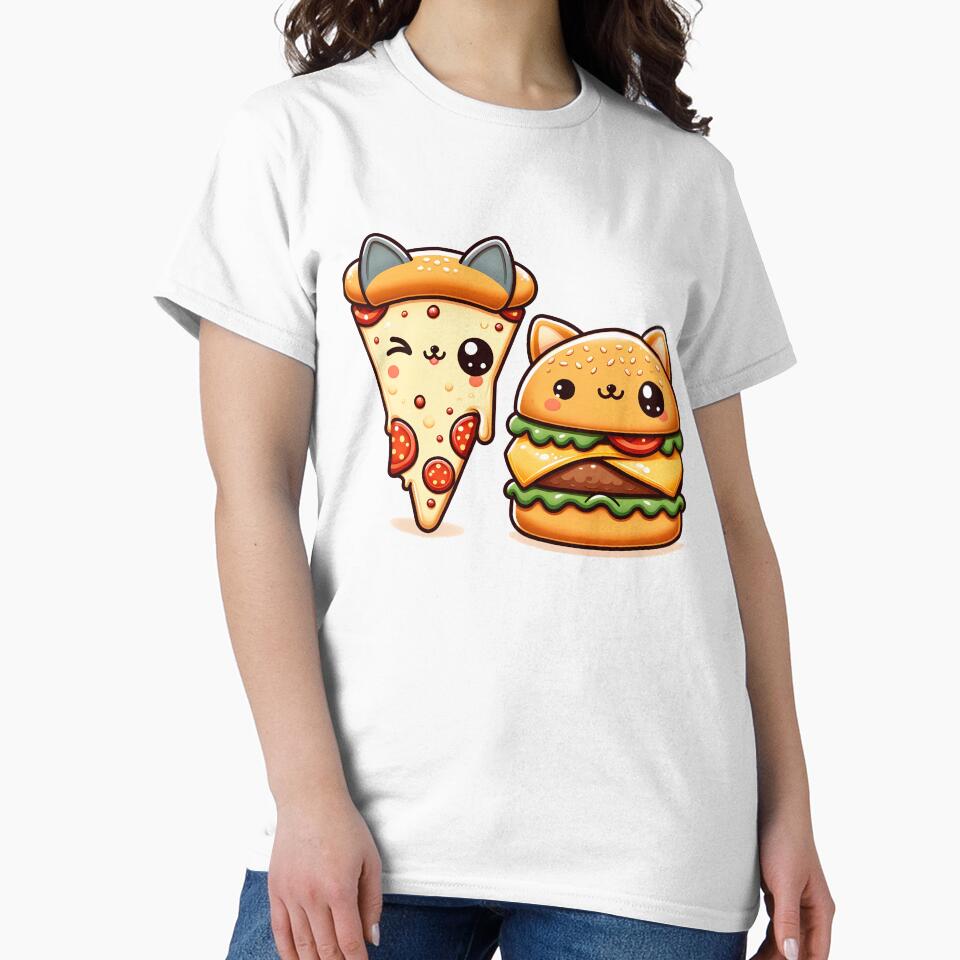 Funny Pizza Burger Lover by Logiamerch Unisex , , , Long Sleeve Tee