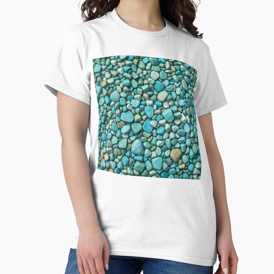 Turquoise Stone 1 by HebaRK Studio Unisex , , , Long Sleeve Tee
