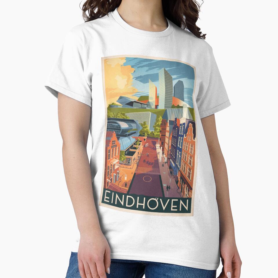 Eindhoven Vintage Travel Poster by TravelerRat Unisex , , , Long Sleeve Tee