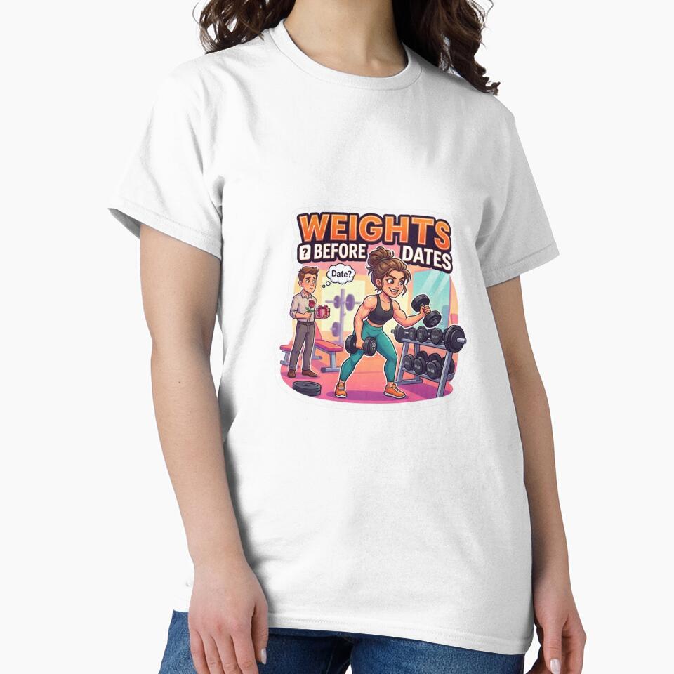 Weights Before Dates Funny Gym Sticker Fitness Humor Meme by ArmoniaJustin