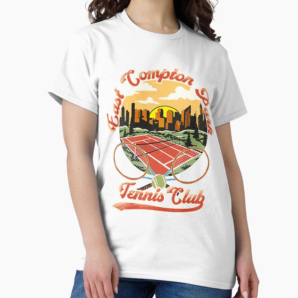 Retro Tennis Court And Tennis Racket Champion's Premium . by ZerinaYasutake Unisex , , , Long Sleeve Tee
