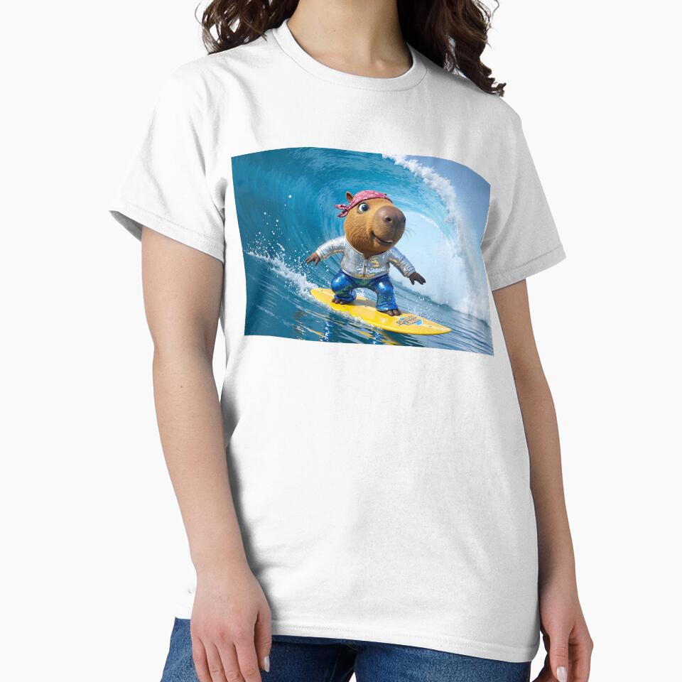 Calvin Capybara Surfing by LOST GAY LONDON