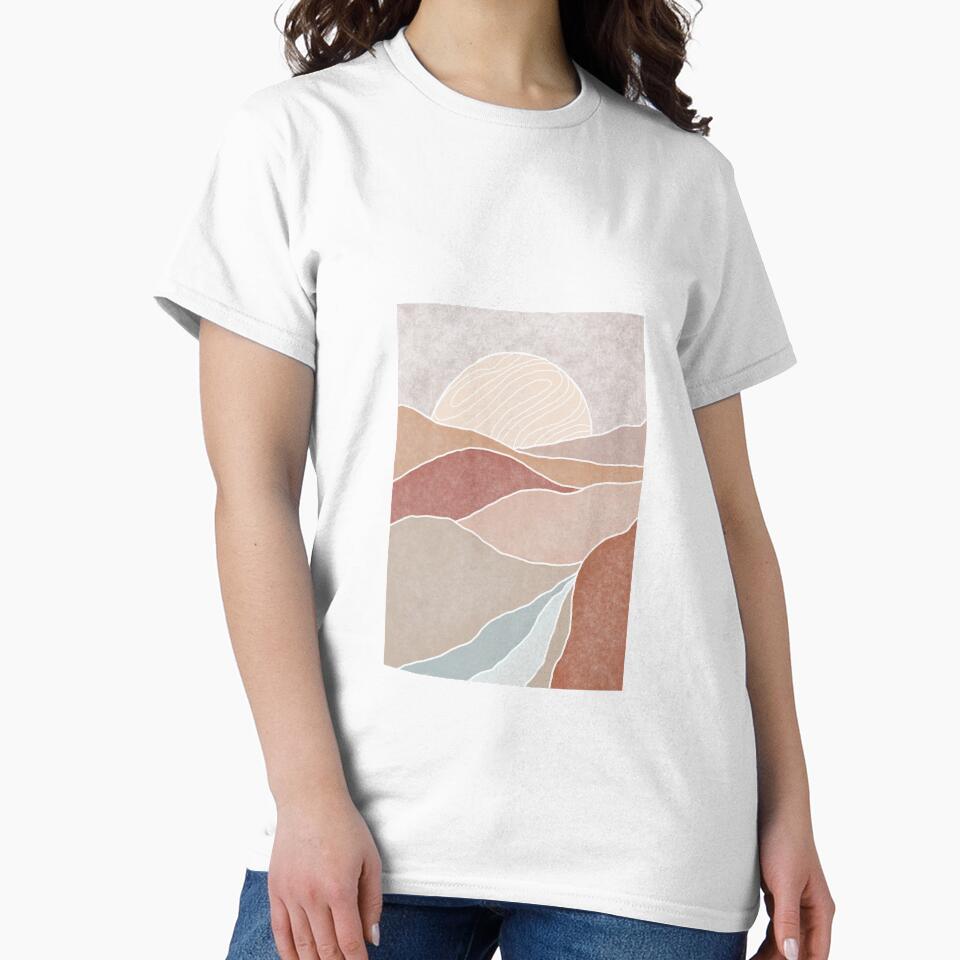 Mid-century Boho Sunrise, Sunset Modern, Abstract Lines by Sohee Jin