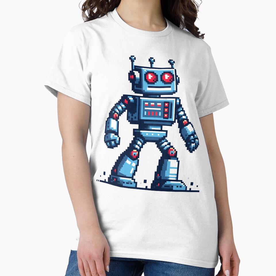 Retro Pixel Art Robot - Retro- Futuristic Design. by The-T-In-Retro
