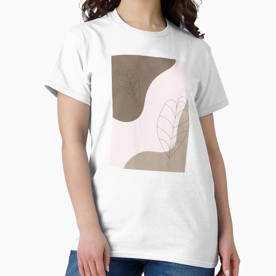 Neutral Abstract Shapes, Line Art Drawing, Scandi Artwork 1 by technicolorable_art