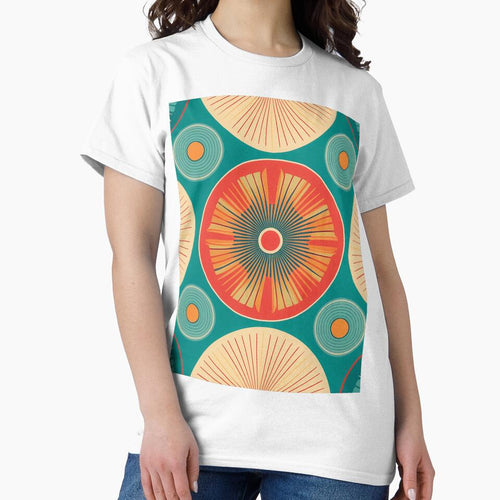 A retro-inspired medallion pattern design with bold, graphic medallions and vintage colors. by HEMRO