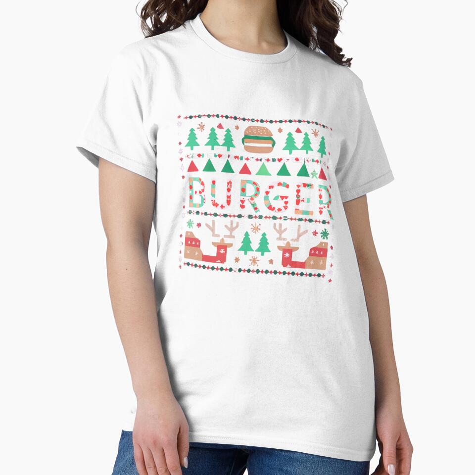 Burger Ugly Christmas Sweater by Itsheartshop Unisex , , , Long Sleeve Tee