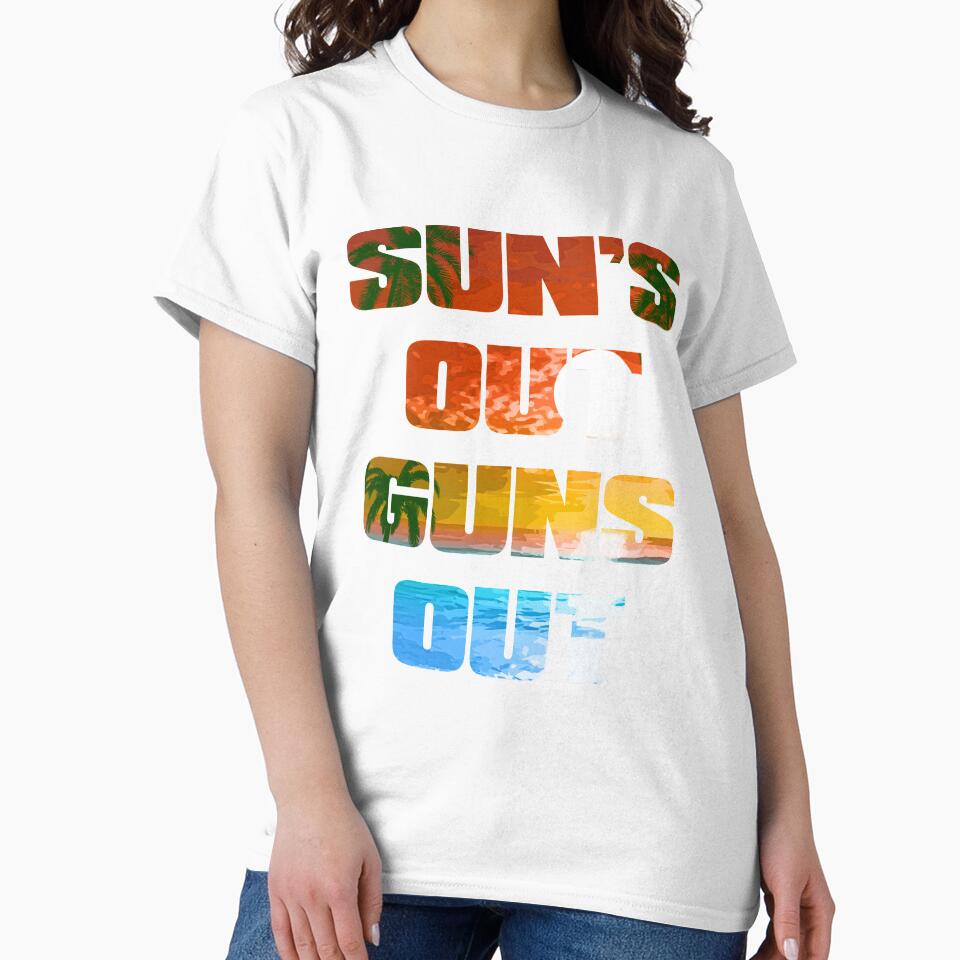 Sun's Out Guns Out by strippedTees Unisex , , , Long Sleeve Tee