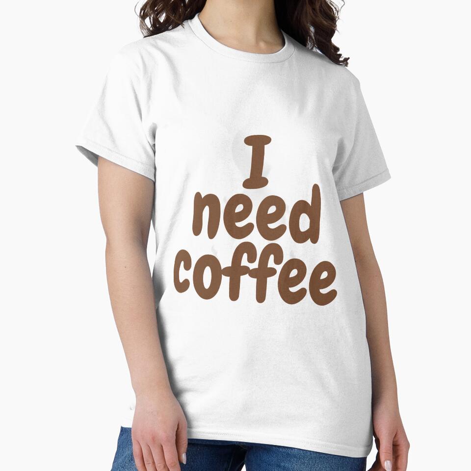 I Need Coffee – Bold Typography Design for Coffee Enthusiasts by Unlimited-Style Unisex , , , Long Sleeve Tee