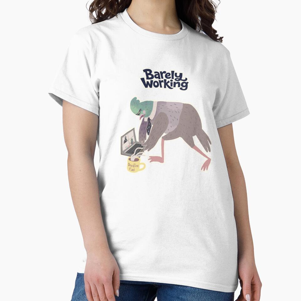 Barely Working Office Pigeon by FaliushART Unisex , , , Long Sleeve Tee
