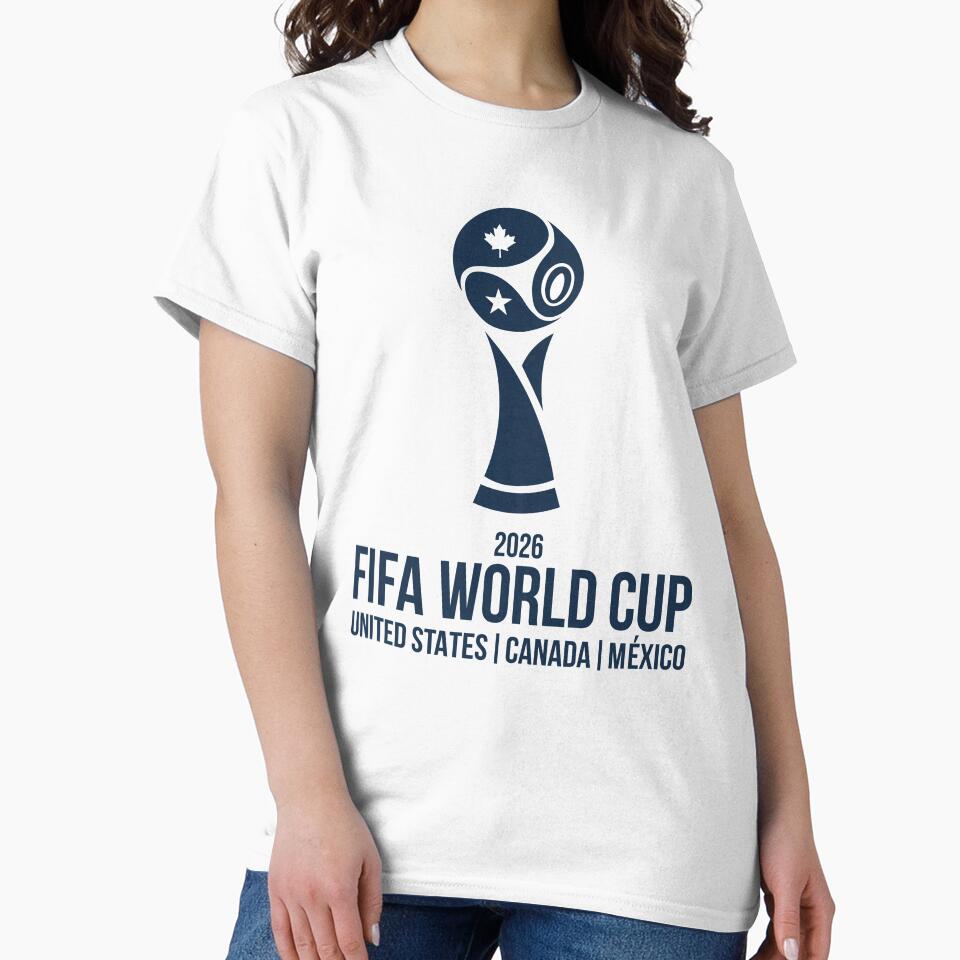 World Cup 2026 Stylized Trophy USA Canada Mexico Sticker by topprinting Unisex , , , Long Sleeve Tee