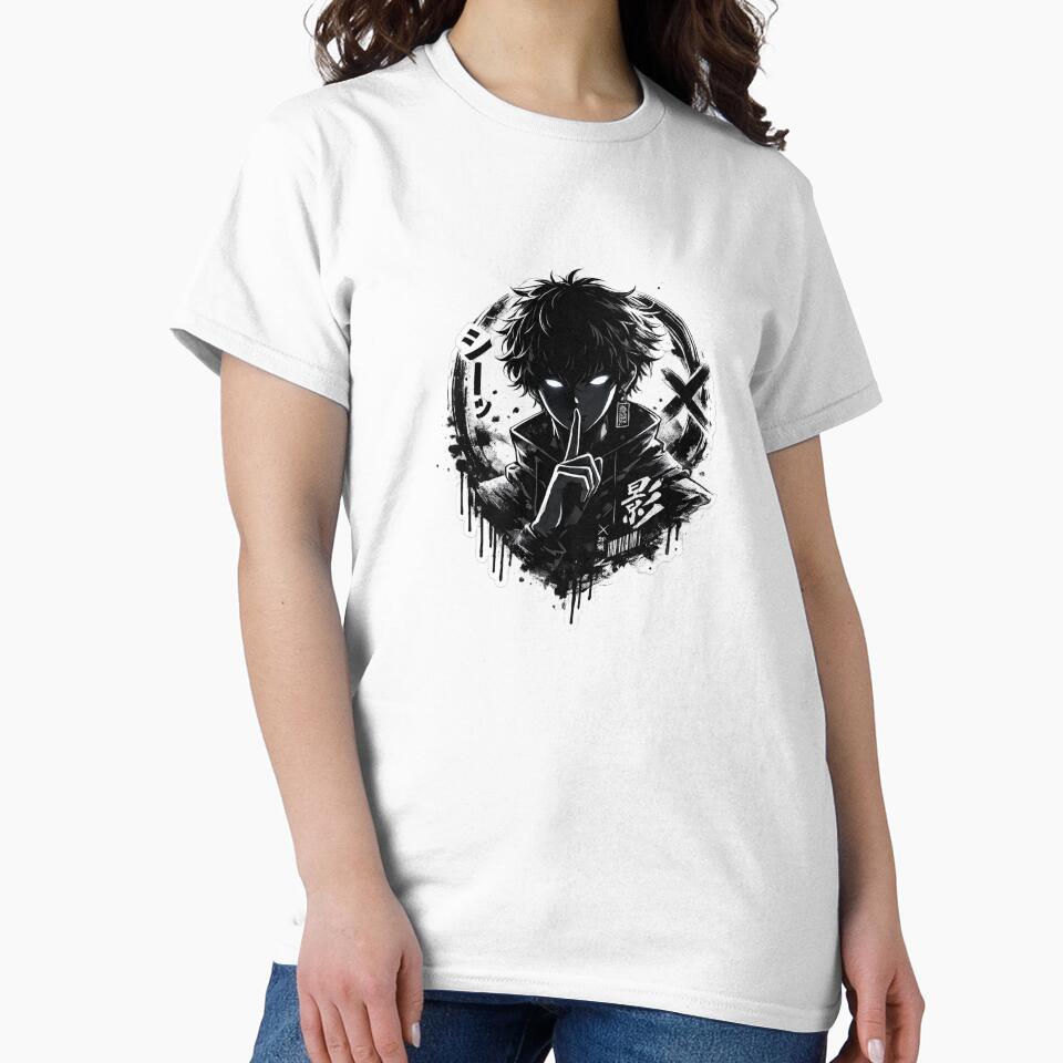 Shadow Whisper Anime Aesthetic T-Shirt by Velmox