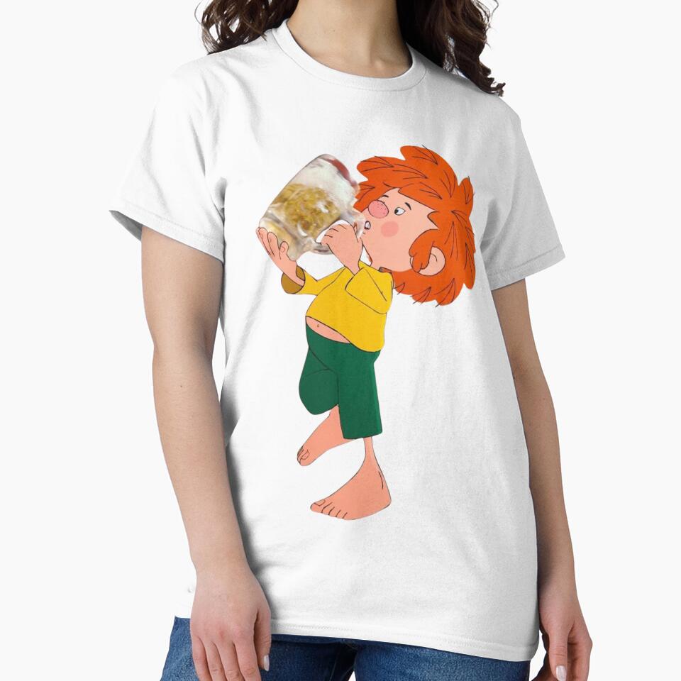 Pumuckl drinks beer by DieViolettHund Unisex , , , Long Sleeve Tee