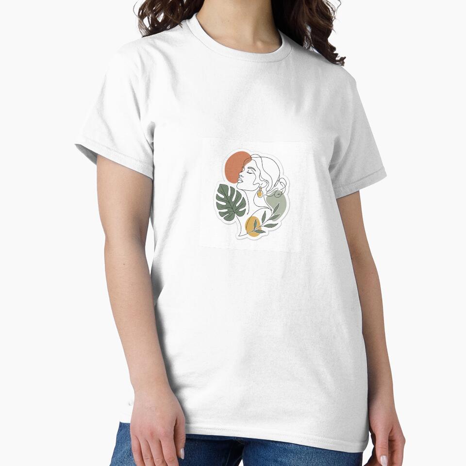 Minimalist Boho Woman Line Art Sticker by Monesh-Studio