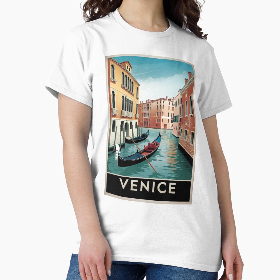 Venice Vintage Travel Poster by TravelerRat Unisex , , , Long Sleeve Tee