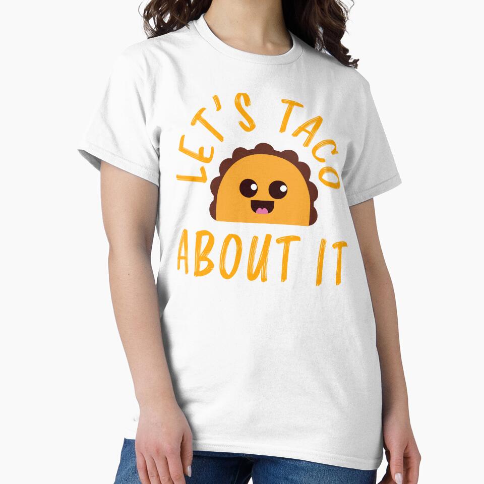 Let's Taco About It Funny Cute Taco Design by narekmug Unisex , , , Long Sleeve Tee