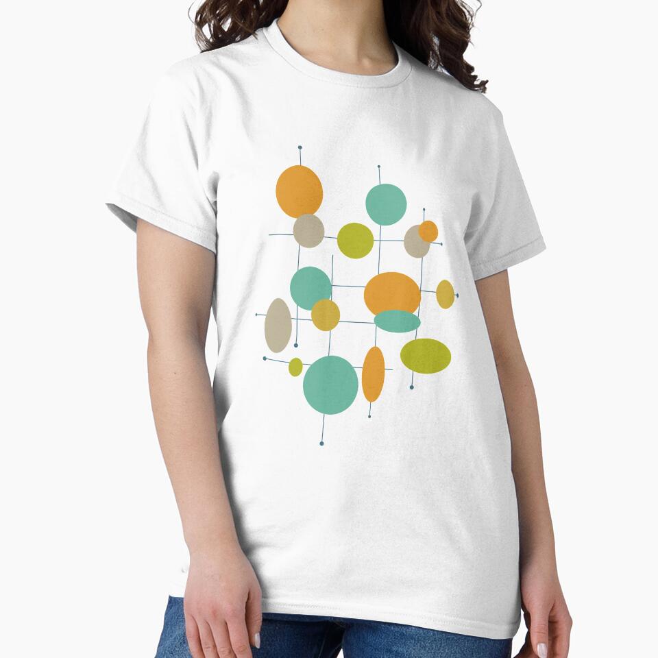 Mid Century Circles Orange Green Turquoise by Orchard Berry