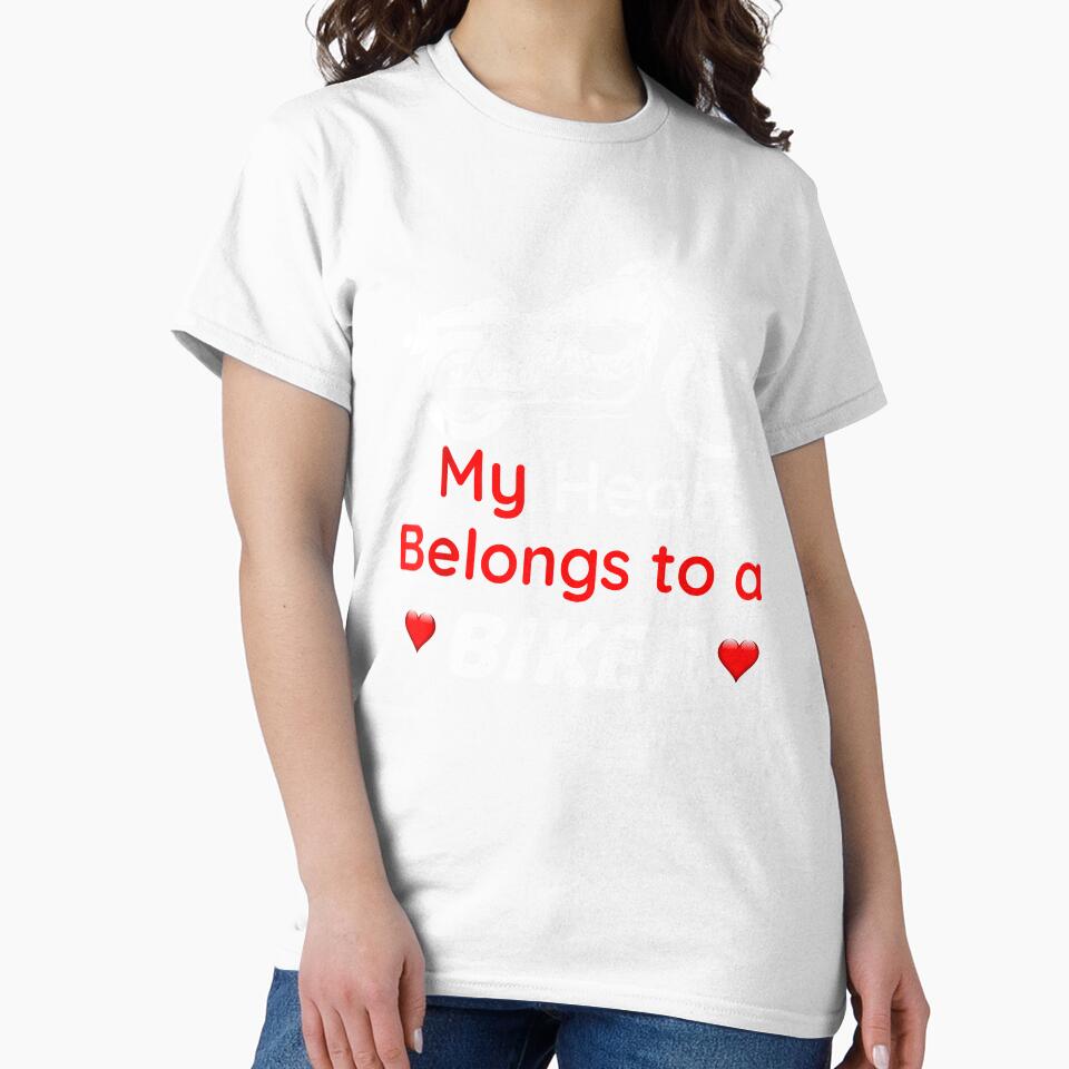 Valentine's Day Heart Belongs to Biker Motorcycle Lover by ArnaBaybasin Unisex , , , Long Sleeve Tee