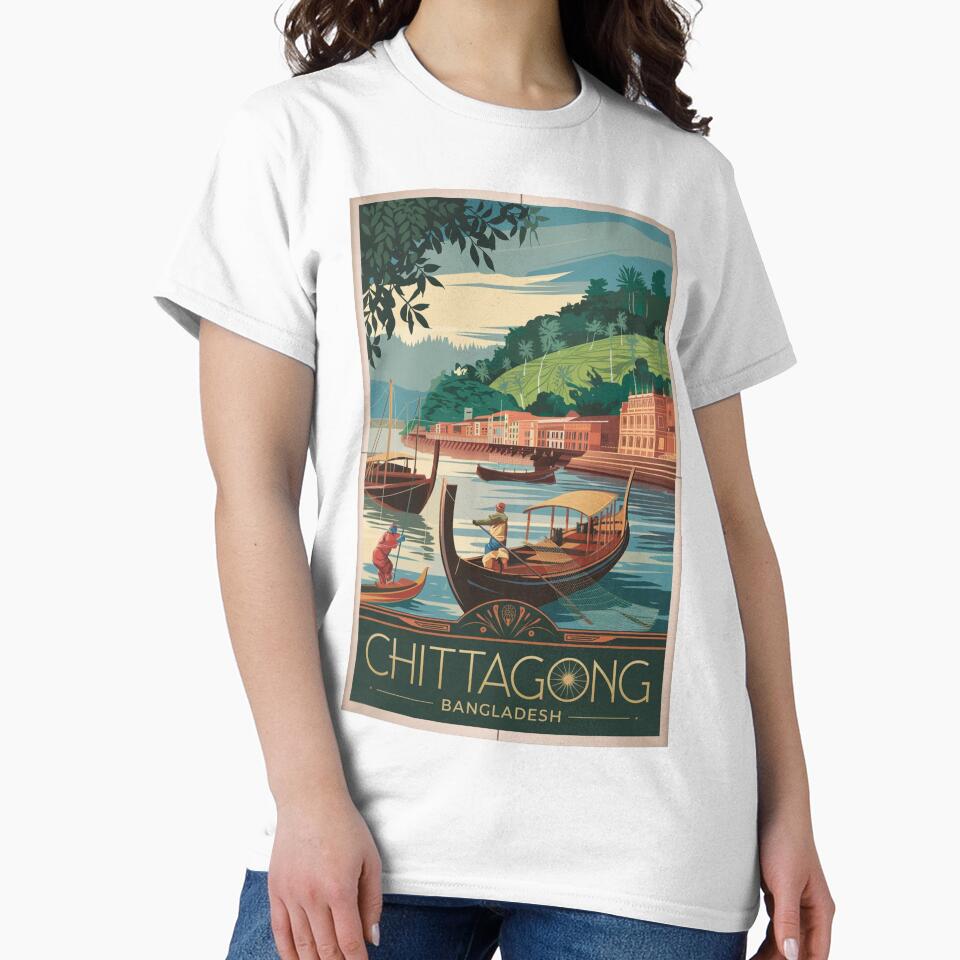 Chittagong Vintage Travel Poster by TravelerRat Unisex , , , Long Sleeve Tee