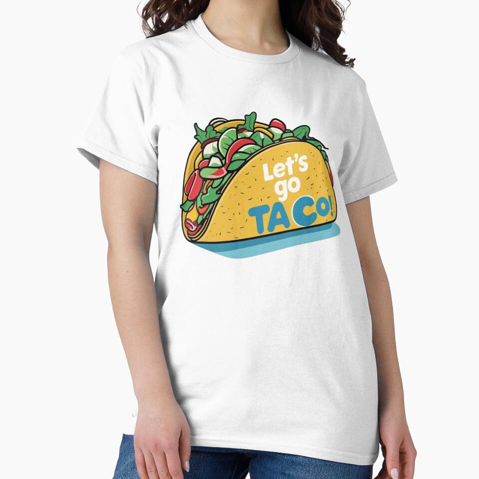 Let’s Go Taco! Bold & Fresh Funny Taco Design – Foodie Humor Art by Dokak Shop Unisex , , , Long Sleeve Tee