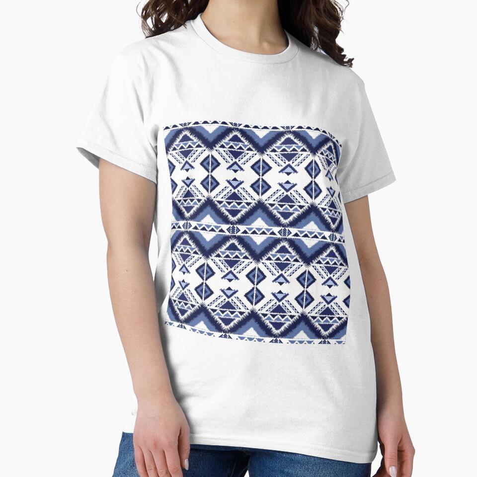 Tribal geometric patterns combine with ikat art in this bohemian style vector illustration by zephstudoartist