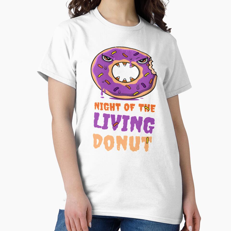 Halloween Night Of The Living Donut Zombie Funny by Clavitaps Unisex , , , Long Sleeve Tee