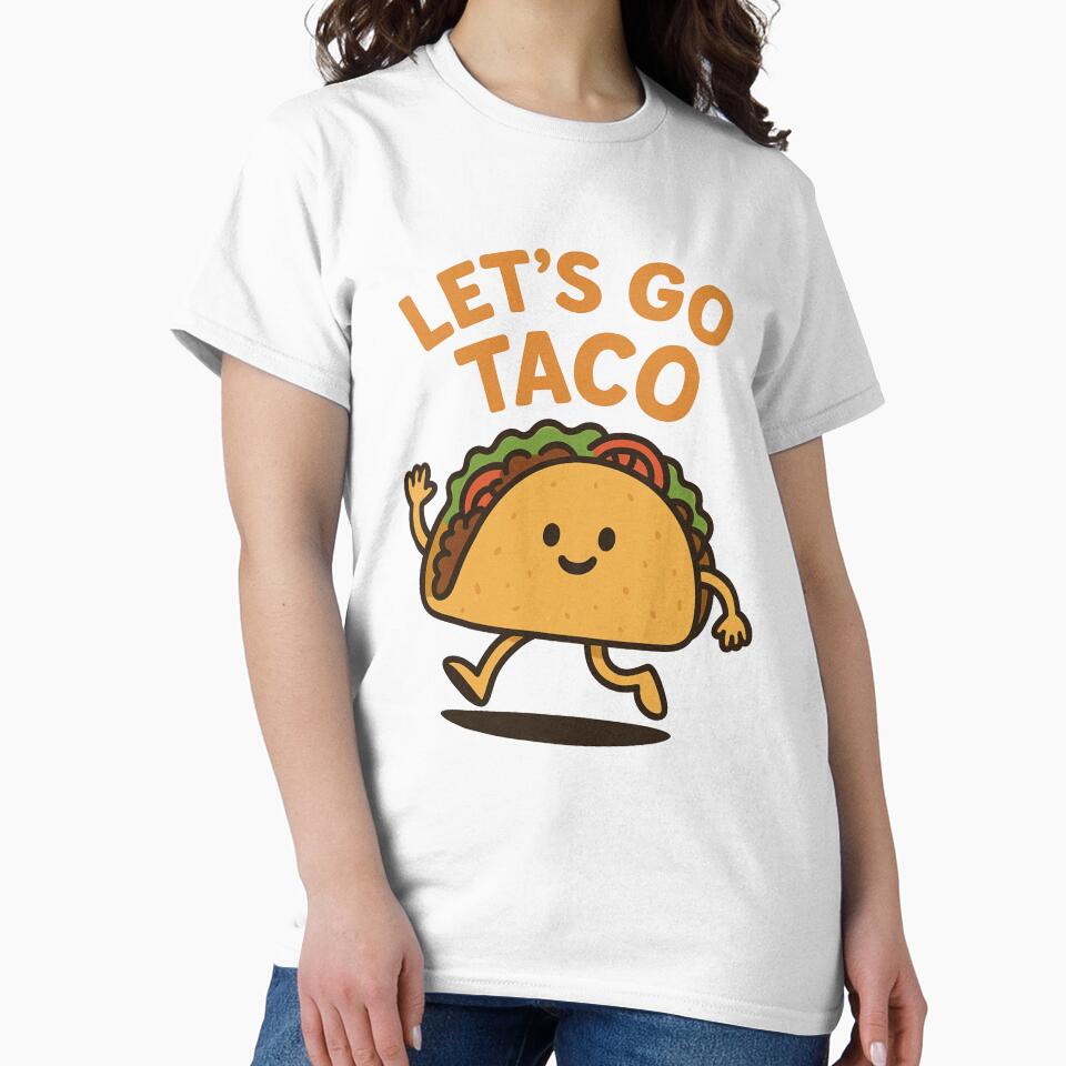 Let’s Go Taco – Funny Kawaii Taco Character for Food Lovers by Dokak Shop Unisex , , , Long Sleeve Tee