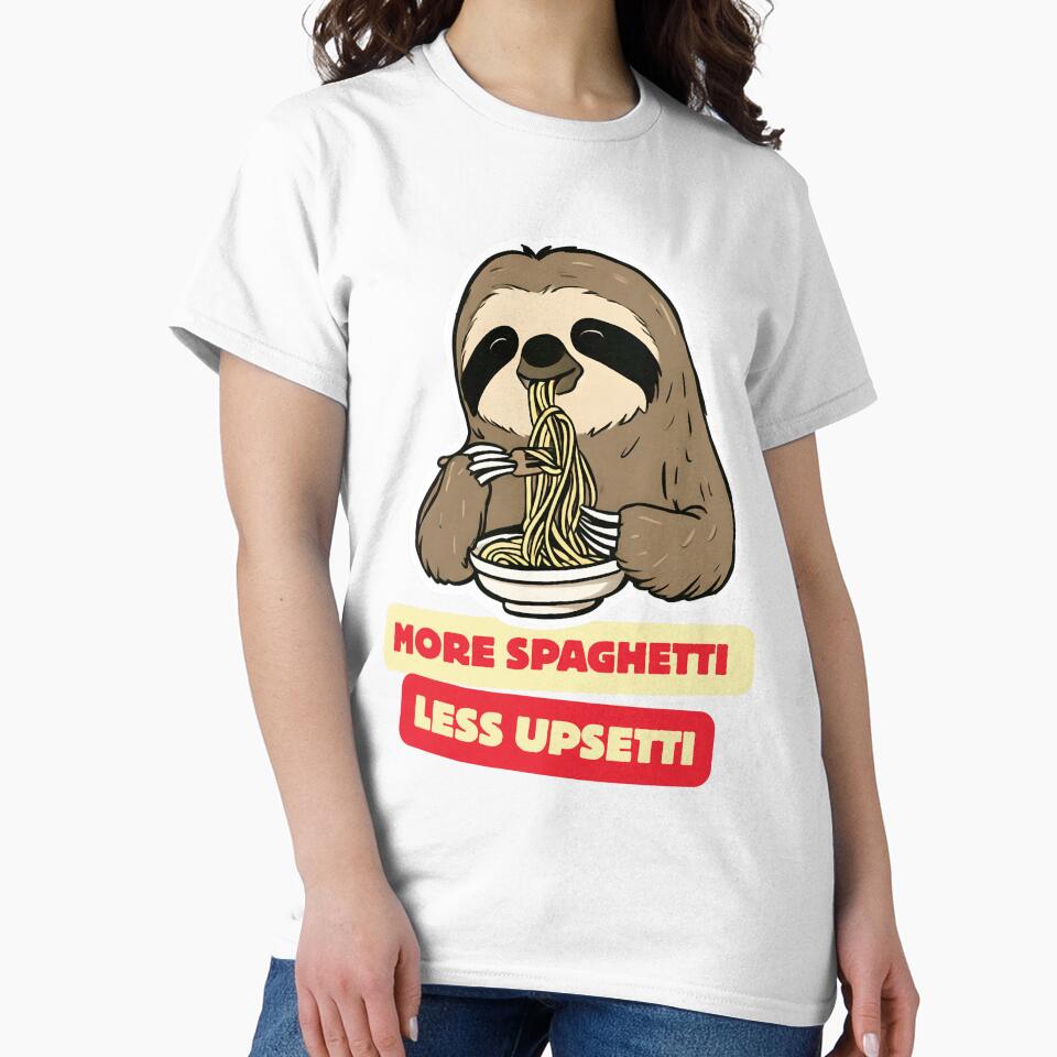 More Spaghetti Less Upsetti – Cute Food Mood Design by PigmalionArt Unisex , , , Long Sleeve Tee