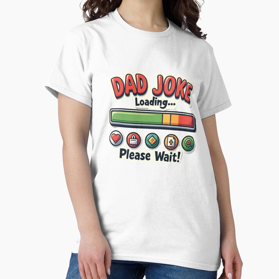 Dad Joke Loading Funny Meme Father Humor Typography by PrincessJStudio Unisex , , , Long Sleeve Tee
