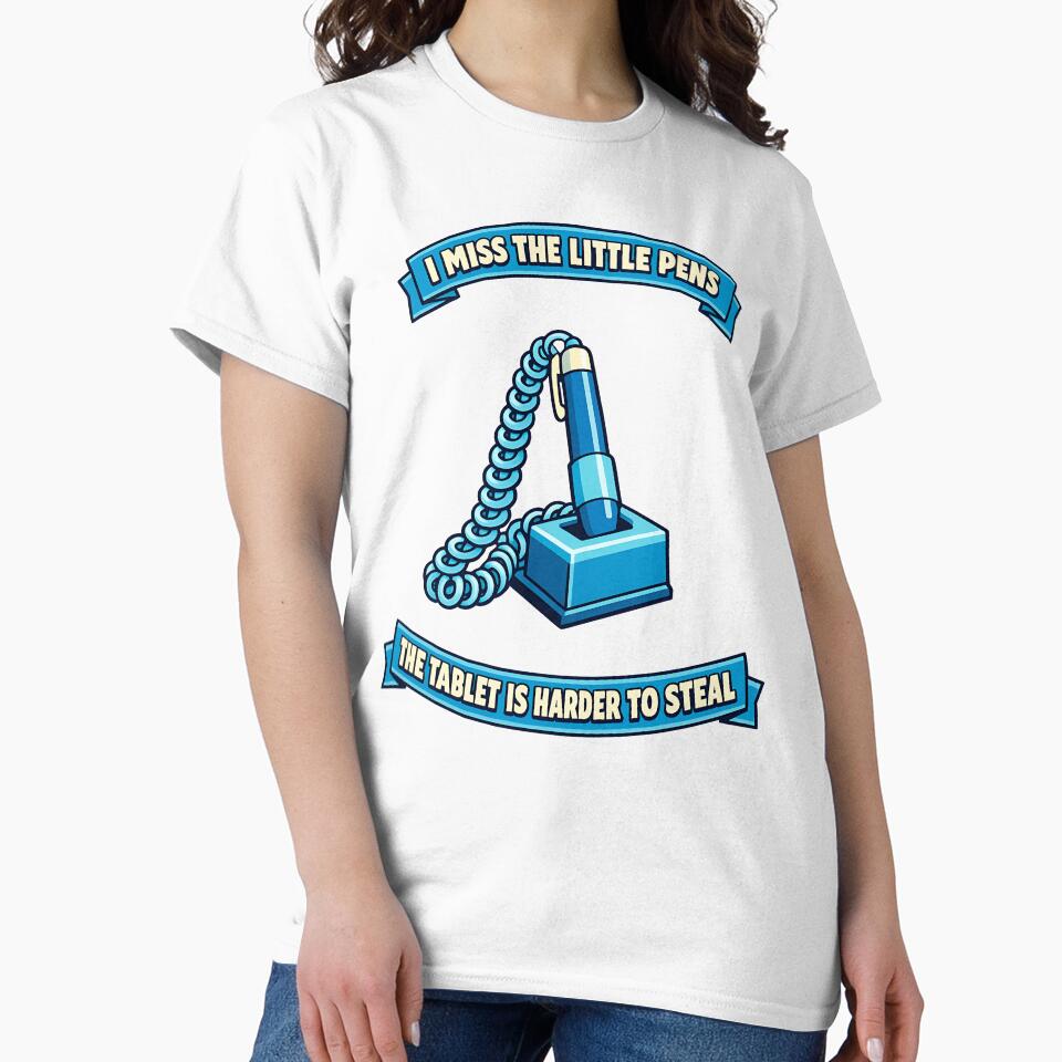 I Miss The Little Pens The Tablet Is Harder To Steal Funny Office Nostalgia Design by TeeTimeTreasure