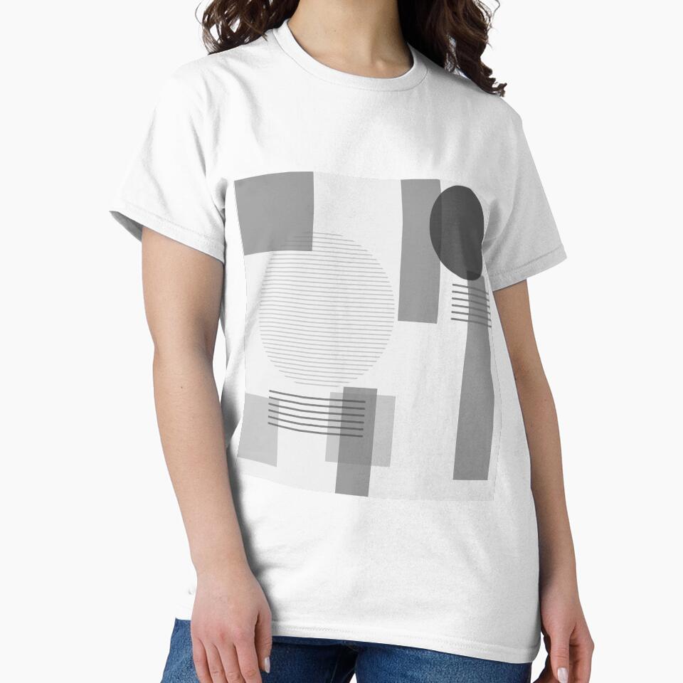 Black and White Tones Squares and Circles, Greyscale by CoffeeWires