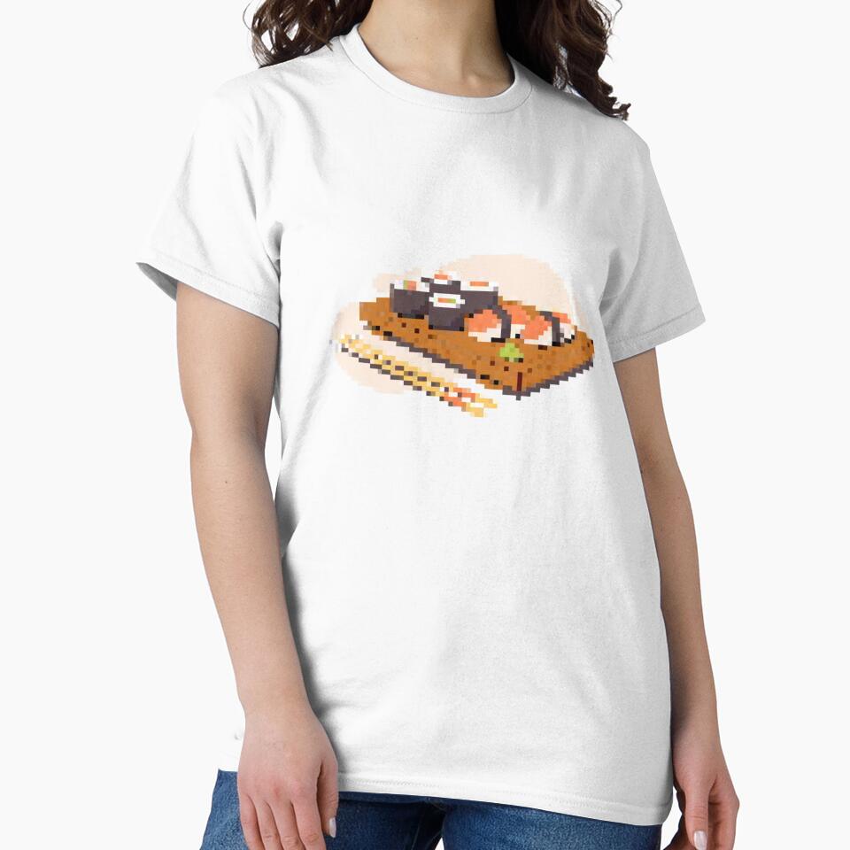 Pixelated Sushi by Potato Quality Prints Unisex , , , Long Sleeve Tee