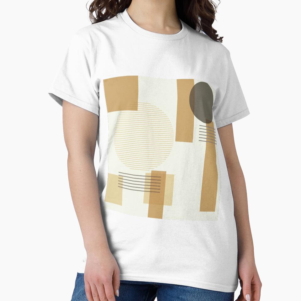 Tan Brown Squares and Circles Earth Tones by CoffeeWires