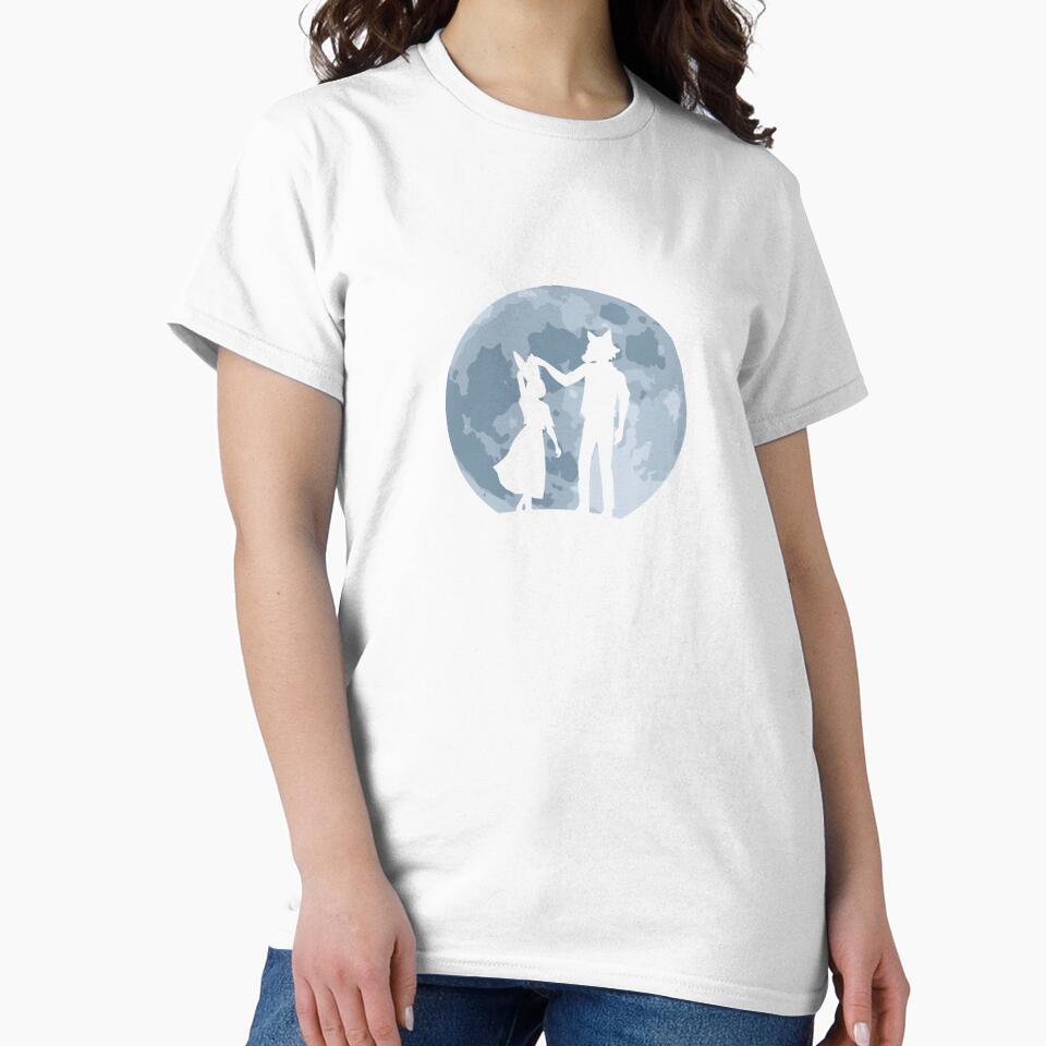 The couple dancing Under The Moon romantic cartoon by slimeofmusic Unisex , , , Long Sleeve Tee