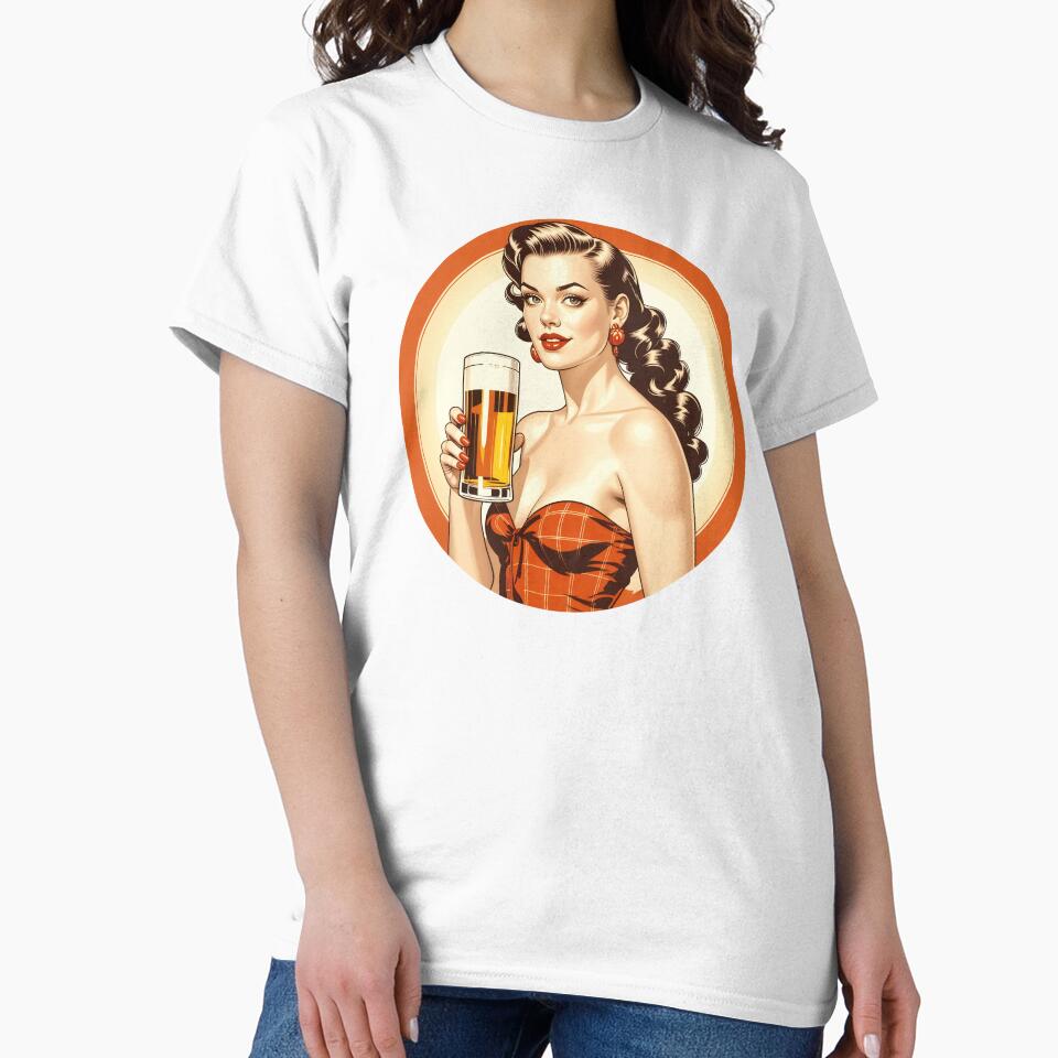 vintage beer girl, vintage beer, beer poster, beer girl, beer pinup, retro beer poster by SavageLegion