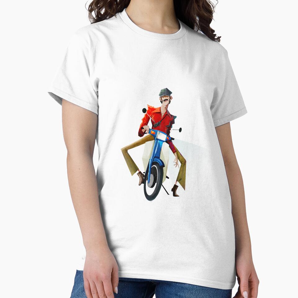 Fashionable man on bike by Hamza JATTE Unisex , , , Long Sleeve Tee