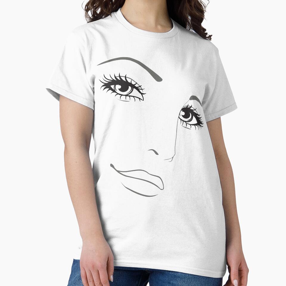 Minimalist Woman’s Face Line Art – Elegant Fashion Illustration by AmetistLight