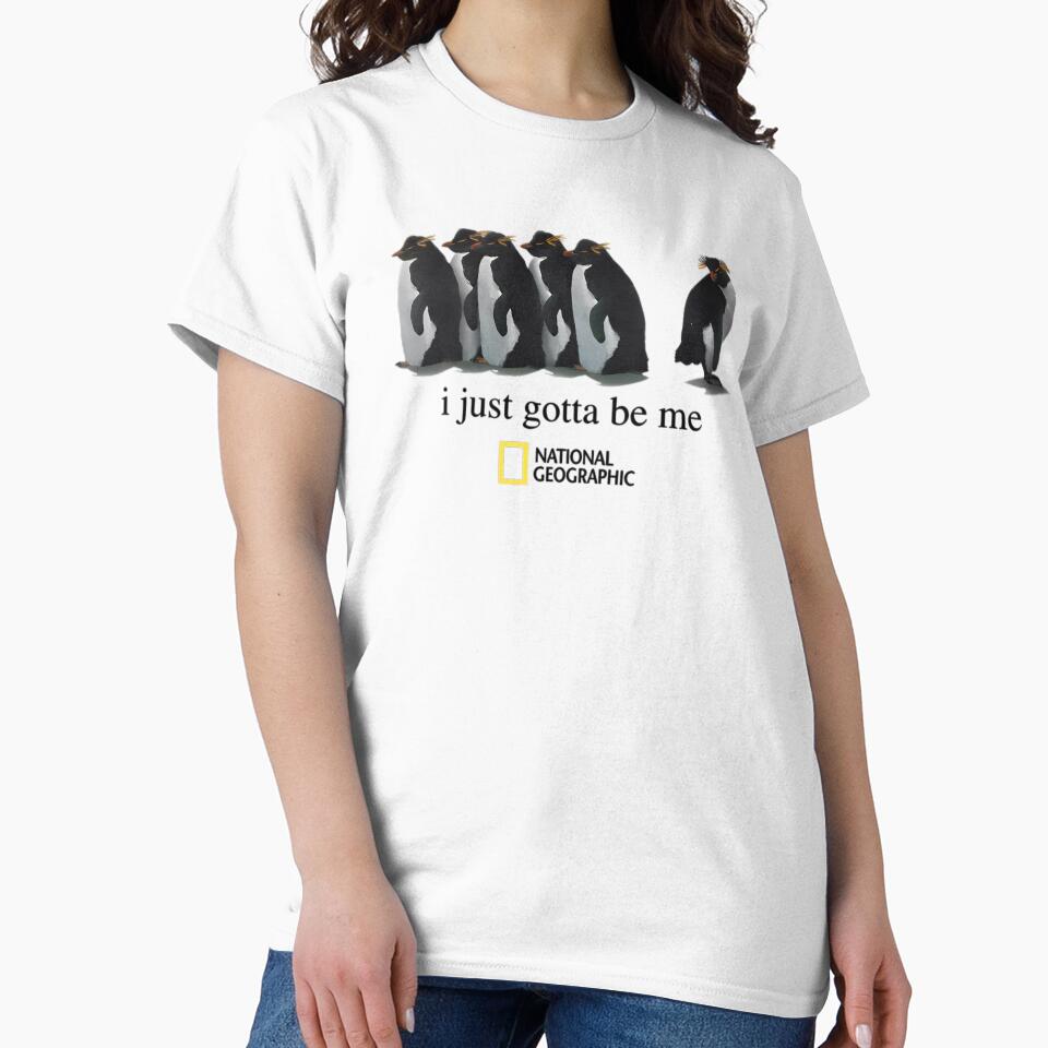 I Just Gotta Be Me - Vintage 2001 National Geo Society Graphic - National Geographic Penguin by PlatinumDream