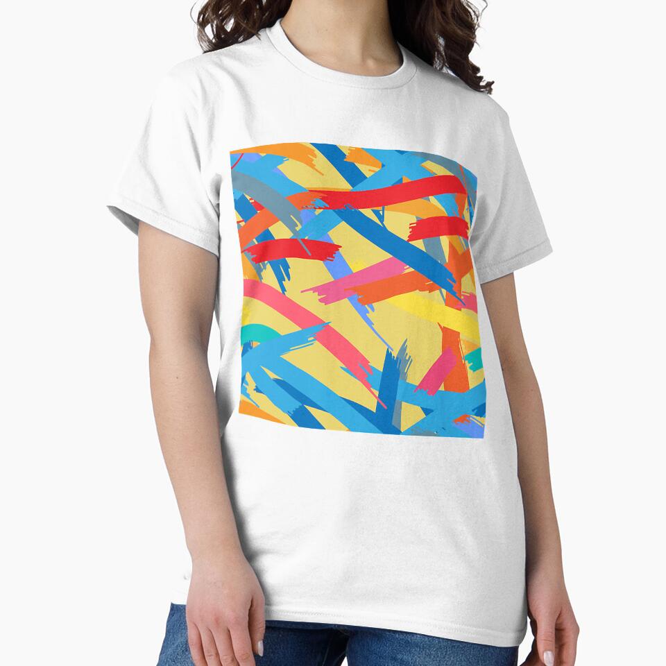 Texture with paint, chaotic shapes, lines by WyldTree Unisex , , , Long Sleeve Tee
