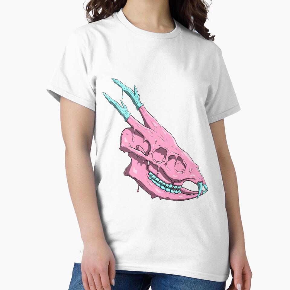Pink Cotton Candy Deer Skull by ECabascango Unisex , , , Long Sleeve Tee