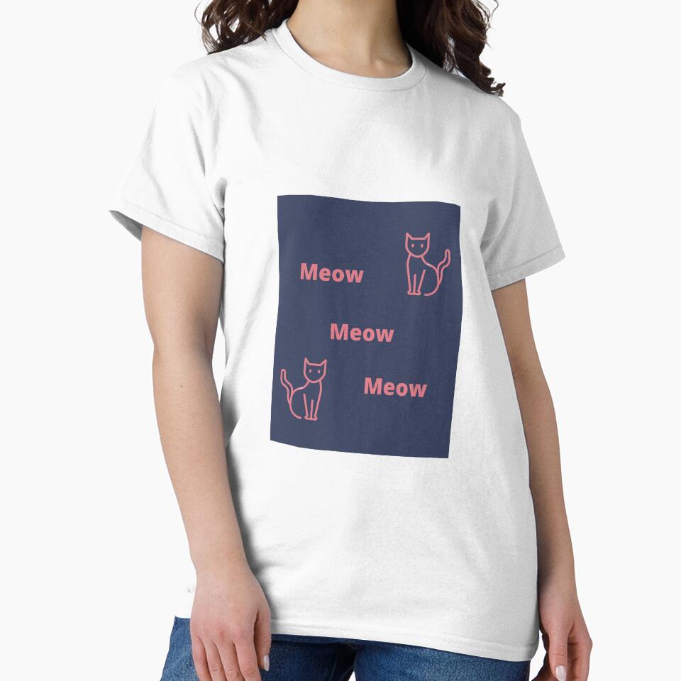 Meow and cat print by DianaBoS Unisex , , , Long Sleeve Tee