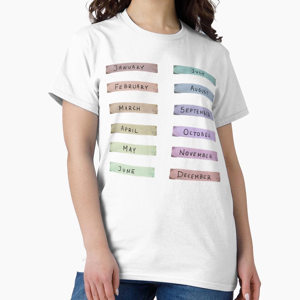 Months of the Year by MaryRose73744 Unisex , , , Long Sleeve Tee